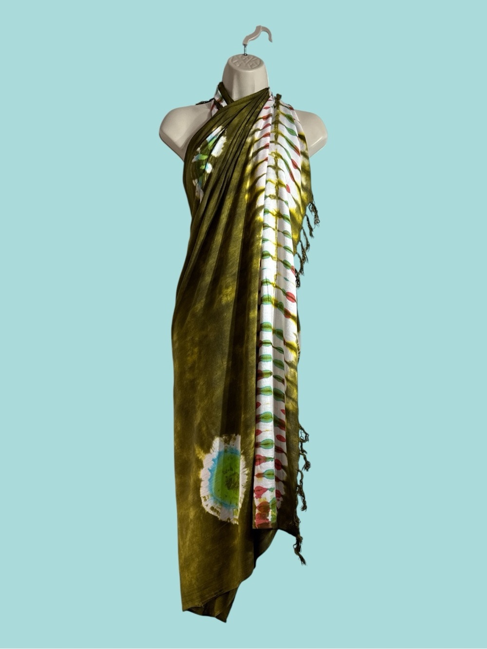 1 World Sarong Full Size Wrap Pareo Beach Cover Up Colorful Tie Dye Pattern  OS